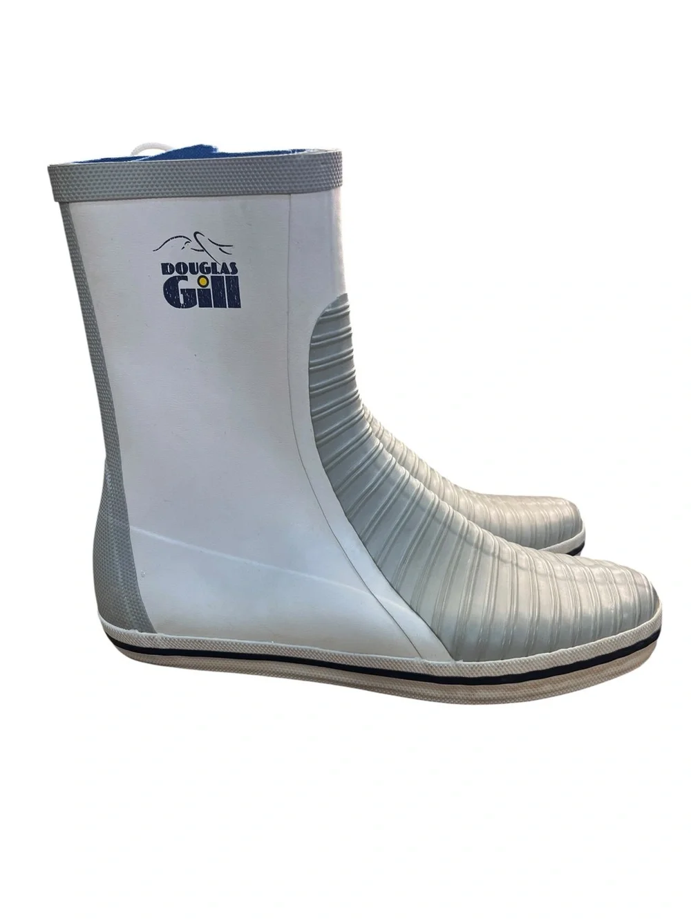 Douglas Gill Gray Lace-Up Waterproof Deck Sailing Rain Boots Men’s US 10